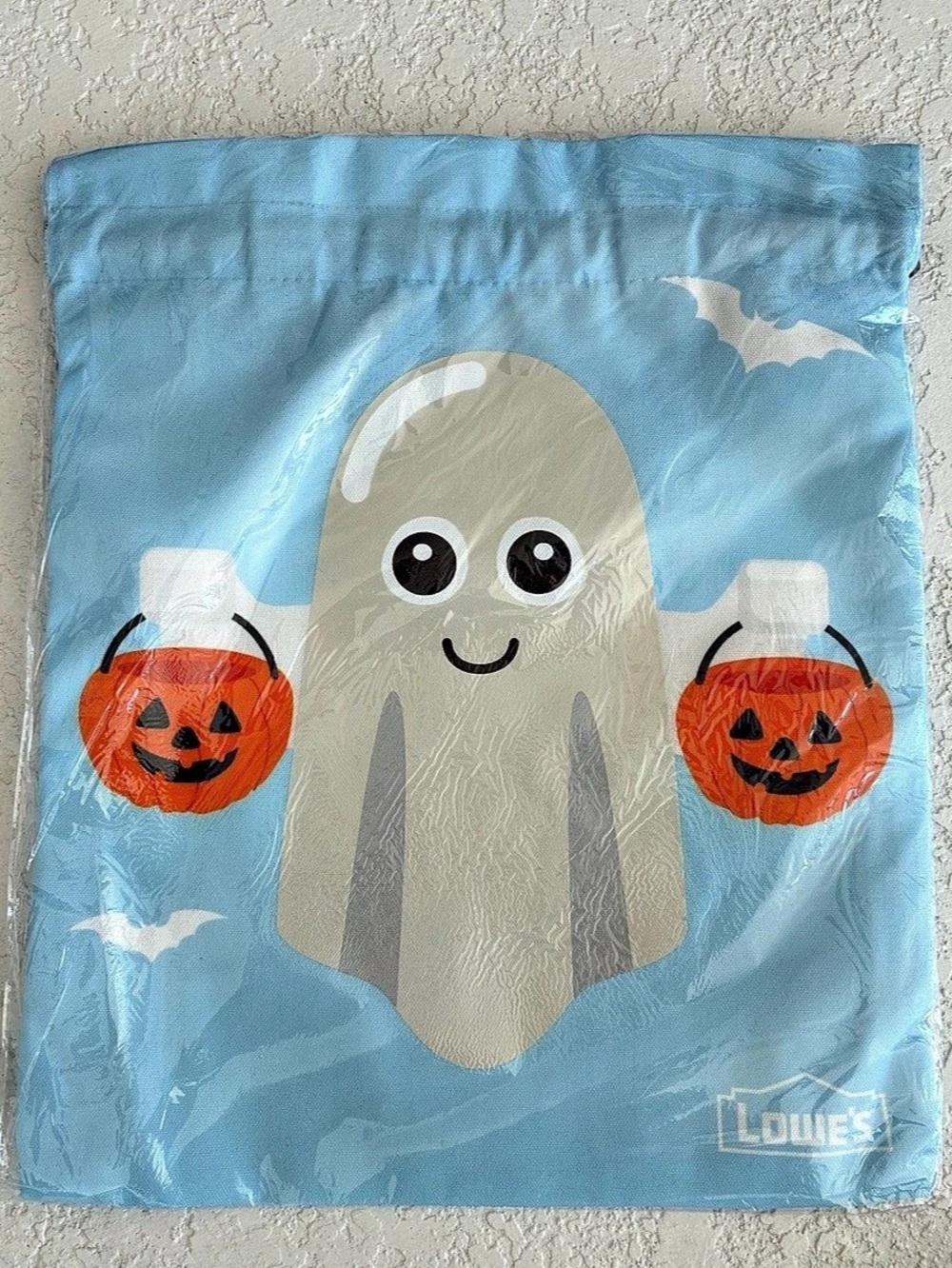 Halloween Ghost Trick-or-Treat Tote Bag Blue & Orange